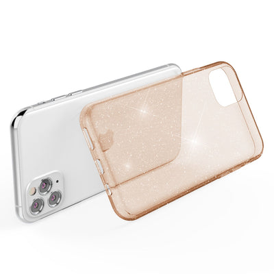 NALIA Glitzerhülle für iPhone 11 Pro – Funkelndes Silikon Case – DAZZLIN (Transparent & Stoßfest) – Marke aus Berlin Gold NALIA Transparente Hülle