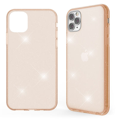 NALIA Glitzerhülle für iPhone 11 Pro – Funkelndes Silikon Case – DAZZLIN (Transparent & Stoßfest) – Marke aus Berlin Gold NALIA Transparente Hülle