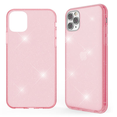 NALIA Glitzerhülle für iPhone 11 Pro – Funkelndes Silikon Case – DAZZLIN (Transparent & Stoßfest) – Marke aus Berlin Pink NALIA Transparente Hülle