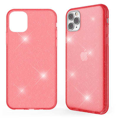 NALIA Glitzerhülle für iPhone 11 Pro – Funkelndes Silikon Case – DAZZLIN (Transparent & Stoßfest) – Marke aus Berlin Rot NALIA Transparente Hülle