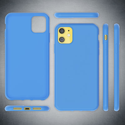 NALIA Neon Silikonhülle für iPhone 11 – Soft-Touch & Signal-Neon – NEONSHOCK (Matte Schutzhülle) – Marke aus Berlin Blau NALIA Neon Hülle