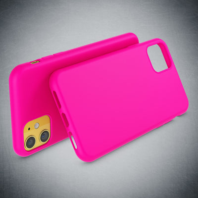 NALIA Neon Silikonhülle für iPhone 11 – Soft-Touch & Signal-Neon – NEONSHOCK (Matte Schutzhülle) – Marke aus Berlin Pink NALIA Neon Hülle