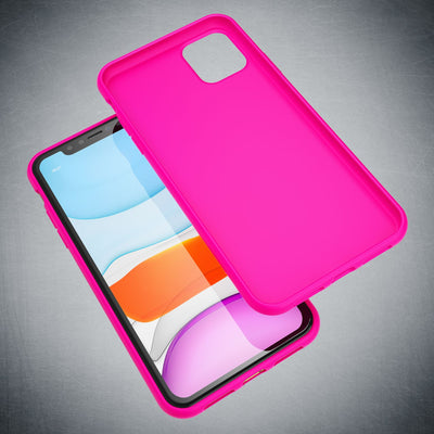 NALIA Neon Silikonhülle für iPhone 11 – Soft-Touch & Signal-Neon – NEONSHOCK (Matte Schutzhülle) – Marke aus Berlin Pink NALIA Neon Hülle