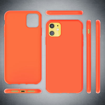 NALIA Neon Silikonhülle für iPhone 11 – Soft-Touch & Signal-Neon – NEONSHOCK (Matte Schutzhülle) – Marke aus Berlin Orange NALIA Neon Hülle