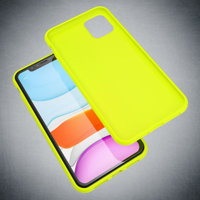 NALIA Neon Silikonhülle für iPhone 11 – Soft-Touch & Signal-Neon – NEONSHOCK (Matte Schutzhülle) – Marke aus Berlin Gelb NALIA Neon Hülle