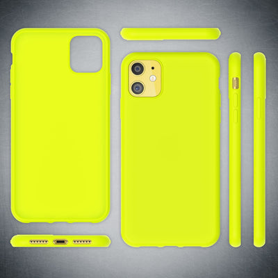 NALIA Neon Silikonhülle für iPhone 11 – Soft-Touch & Signal-Neon – NEONSHOCK (Matte Schutzhülle) – Marke aus Berlin Gelb NALIA Neon Hülle