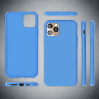NALIA Neon Silikonhülle für iPhone 11 Pro Max – Soft-Touch & Signal-Neon – NEONSHOCK (Matte Schutzhülle) – Marke aus Berlin Blau NALIA Protective Hülle
