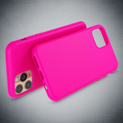 NALIA Neon Silikonhülle für iPhone 11 Pro Max – Soft-Touch & Signal-Neon – NEONSHOCK (Matte Schutzhülle) – Marke aus Berlin Pink NALIA Protective Hülle