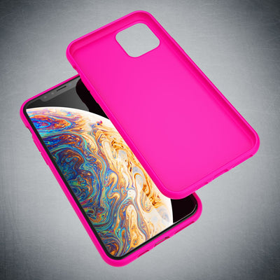 NALIA Neon Silikonhülle für iPhone 11 Pro Max – Soft-Touch & Signal-Neon – NEONSHOCK (Matte Schutzhülle) – Marke aus Berlin Pink NALIA Protective Hülle