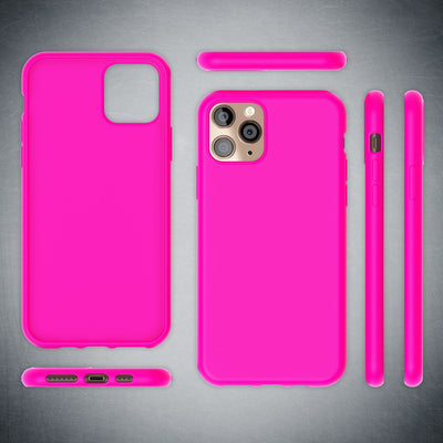 NALIA Neon Silikonhülle für iPhone 11 Pro Max – Soft-Touch & Signal-Neon – NEONSHOCK (Matte Schutzhülle) – Marke aus Berlin Pink NALIA Protective Hülle