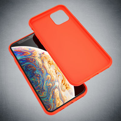 NALIA Neon Silikonhülle für iPhone 11 Pro Max – Soft-Touch & Signal-Neon – NEONSHOCK (Matte Schutzhülle) – Marke aus Berlin Orange NALIA Protective Hülle