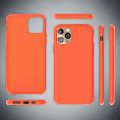 NALIA Neon Silikonhülle für iPhone 11 Pro Max – Soft-Touch & Signal-Neon – NEONSHOCK (Matte Schutzhülle) – Marke aus Berlin Orange NALIA Protective Hülle