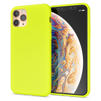 NALIA Neon Silikonhülle für iPhone 11 Pro Max – Soft-Touch & Signal-Neon – NEONSHOCK (Matte Schutzhülle) – Marke aus Berlin Gelb NALIA Protective Hülle