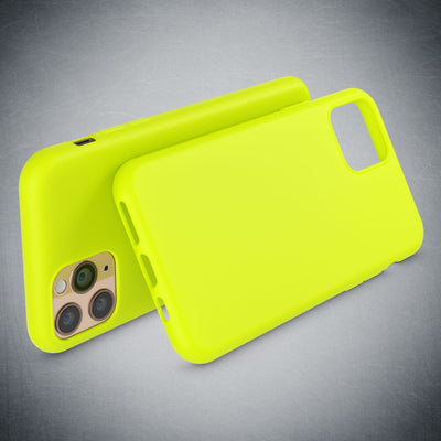 NALIA Neon Silikonhülle für iPhone 11 Pro Max – Soft-Touch & Signal-Neon – NEONSHOCK (Matte Schutzhülle) – Marke aus Berlin Gelb NALIA Protective Hülle