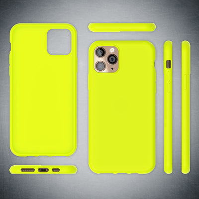 NALIA Neon Silikonhülle für iPhone 11 Pro Max – Soft-Touch & Signal-Neon – NEONSHOCK (Matte Schutzhülle) – Marke aus Berlin Gelb NALIA Protective Hülle
