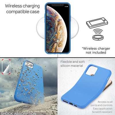 NALIA Neon Silikonhülle für iPhone 11 Pro Max – Soft-Touch & Signal-Neon – NEONSHOCK (Matte Schutzhülle) – Marke aus Berlin Blau NALIA Protective Hülle