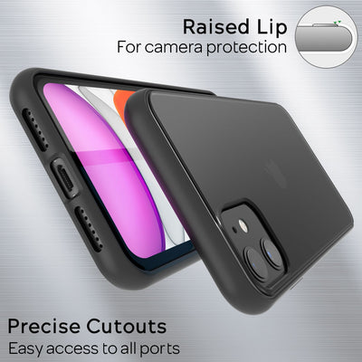 NALIA Matte Hülle für iPhone 11 – Kein Vergilben & Anti-Fingerabdruck – SUMMIT (Semi-Transparent & Schwarzer Rahmen) – Marke aus Berlin Default Title NALIA Protective Hülle