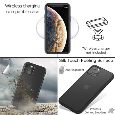 NALIA Matte Hülle für iPhone 11 Pro – Kein Vergilben & Anti-Fingerabdruck – SUMMIT (Semi-Transparent & Schwarzer Rahmen) – Marke aus Berlin Default Title NALIA Protective Hülle