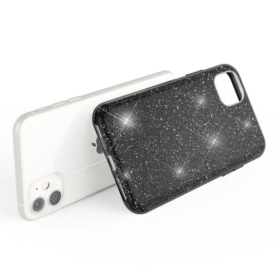 NALIA Glitzerhülle für iPhone 11 – Funkelnder Glitzer-Look & Grip – SHINEPOP (Silikon Case) – Marke aus Berlin Schwarz NALIA Protective Hülle
