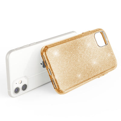 NALIA Glitzerhülle für iPhone 11 – Funkelnder Glitzer-Look & Grip – SHINEPOP (Silikon Case) – Marke aus Berlin Gold NALIA Protective Hülle
