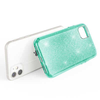 NALIA Glitzerhülle für iPhone 11 – Funkelnder Glitzer-Look & Grip – SHINEPOP (Silikon Case) – Marke aus Berlin Mint-Grün NALIA Protective Hülle