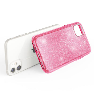 NALIA Glitzerhülle für iPhone 11 – Funkelnder Glitzer-Look & Grip – SHINEPOP (Silikon Case) – Marke aus Berlin Pink NALIA Protective Hülle