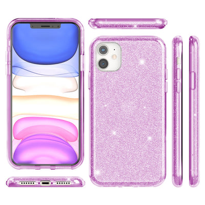 NALIA Glitzerhülle für iPhone 11 – Funkelnder Glitzer-Look & Grip – SHINEPOP (Silikon Case) – Marke aus Berlin Lila NALIA Protective Hülle