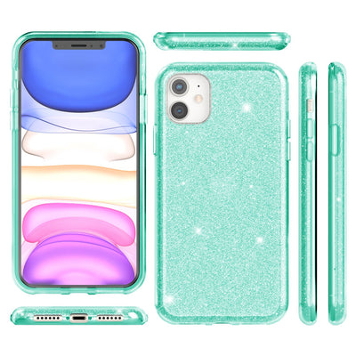 NALIA Glitzerhülle für iPhone 11 – Funkelnder Glitzer-Look & Grip – SHINEPOP (Silikon Case) – Marke aus Berlin Mint-Grün NALIA Protective Hülle