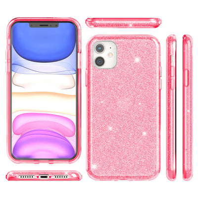 NALIA Glitzerhülle für iPhone 11 – Funkelnder Glitzer-Look & Grip – SHINEPOP (Silikon Case) – Marke aus Berlin Pink NALIA Protective Hülle