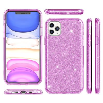 NALIA Glitzerhülle für iPhone 11 Pro Max – Funkelnder Glitzer-Look & Grip – SHINEPOP (Silikon Case) – Marke aus Berlin Lila NALIA Protective Hülle