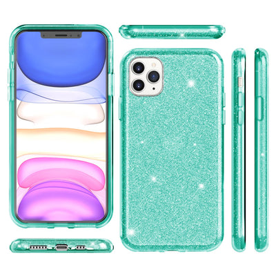 NALIA Glitzerhülle für iPhone 11 Pro Max – Funkelnder Glitzer-Look & Grip – SHINEPOP (Silikon Case) – Marke aus Berlin Mint-Grün NALIA Protective Hülle
