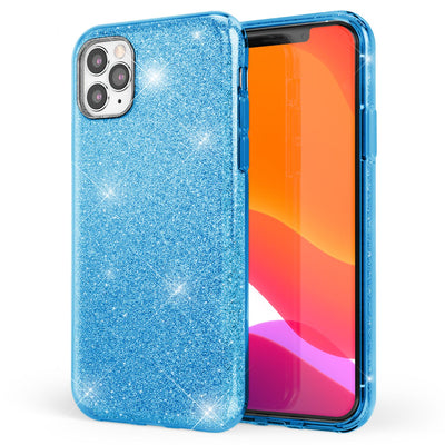 NALIA Glitzerhülle für iPhone 11 Pro Max – Funkelnder Glitzer-Look & Grip – SHINEPOP (Silikon Case) – Marke aus Berlin Blau NALIA Protective Hülle