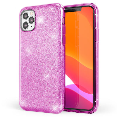 NALIA Glitzerhülle für iPhone 11 Pro Max – Funkelnder Glitzer-Look & Grip – SHINEPOP (Silikon Case) – Marke aus Berlin Lila NALIA Protective Hülle
