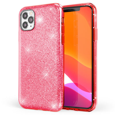 NALIA Glitzerhülle für iPhone 11 Pro Max – Funkelnder Glitzer-Look & Grip – SHINEPOP (Silikon Case) – Marke aus Berlin Pink NALIA Protective Hülle