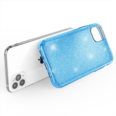 NALIA Glitzerhülle für iPhone 11 Pro Max – Funkelnder Glitzer-Look & Grip – SHINEPOP (Silikon Case) – Marke aus Berlin Blau NALIA Protective Hülle