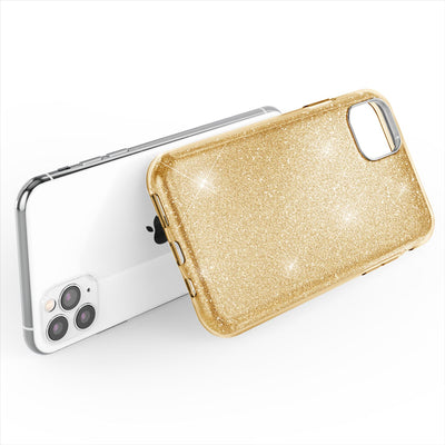 NALIA Glitzerhülle für iPhone 11 Pro Max – Funkelnder Glitzer-Look & Grip – SHINEPOP (Silikon Case) – Marke aus Berlin Gold NALIA Protective Hülle