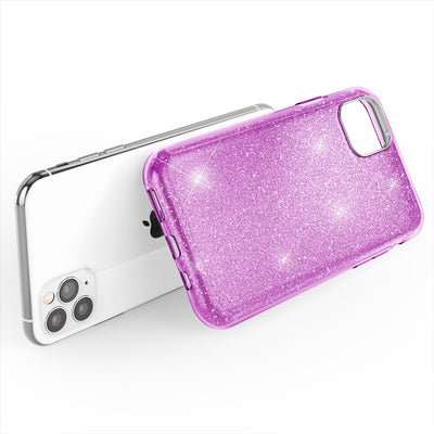 NALIA Glitzerhülle für iPhone 11 Pro Max – Funkelnder Glitzer-Look & Grip – SHINEPOP (Silikon Case) – Marke aus Berlin Lila NALIA Protective Hülle