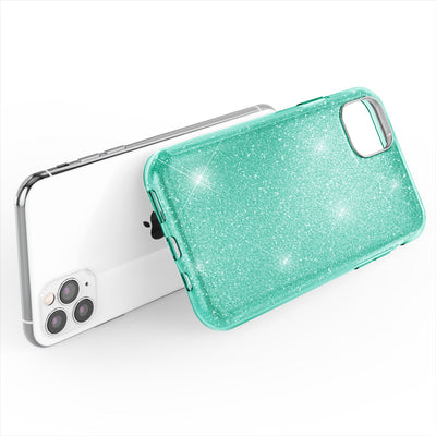 NALIA Glitzerhülle für iPhone 11 Pro Max – Funkelnder Glitzer-Look & Grip – SHINEPOP (Silikon Case) – Marke aus Berlin Mint-Grün NALIA Protective Hülle