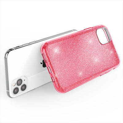 NALIA Glitzerhülle für iPhone 11 Pro Max – Funkelnder Glitzer-Look & Grip – SHINEPOP (Silikon Case) – Marke aus Berlin Pink NALIA Protective Hülle