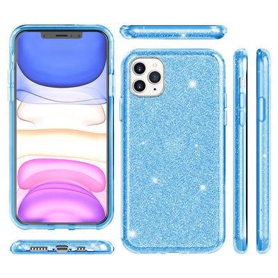 NALIA Glitzerhülle für iPhone 11 Pro – Funkelnder Glitzer-Look & Grip – SHINEPOP (Silikon Case) – Marke aus Berlin Blau NALIA Protective Hülle
