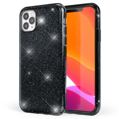 NALIA Glitzerhülle für iPhone 11 Pro – Funkelnder Glitzer-Look & Grip – SHINEPOP (Silikon Case) – Marke aus Berlin Schwarz NALIA Protective Hülle