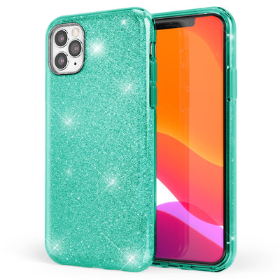 NALIA Glitzerhülle für iPhone 11 Pro – Funkelnder Glitzer-Look & Grip – SHINEPOP (Silikon Case) – Marke aus Berlin Mint-Grün NALIA Protective Hülle
