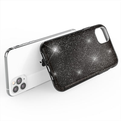 NALIA Glitzerhülle für iPhone 11 Pro – Funkelnder Glitzer-Look & Grip – SHINEPOP (Silikon Case) – Marke aus Berlin Schwarz NALIA Protective Hülle