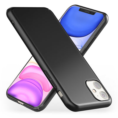NALIA Ultra Slim Hardcase für iPhone 11 – Anti-Fingerabdruck & 0.5mm Dünn – PUREFIT (Matt & Leicht) – Marke aus Berlin Schwarz NALIA SlimFit Hülle