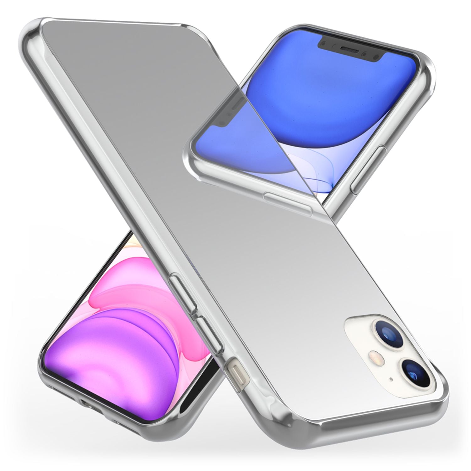 NALIA Hardcase iPhone 11 Case kratzfest stoßfest Silber NALIA Protective Hülle