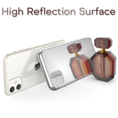 NALIA Spiegelhülle für iPhone 11 – Echtes Glas (9H Spiegel & Robust) – RAYN (Premium Hardcase & Silikon Bumper) – Marke aus Berlin Silber NALIA Protective Hülle