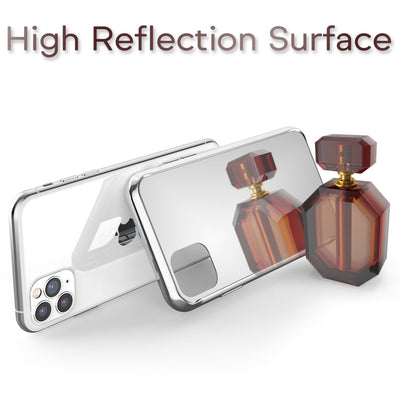 NALIA Spiegelhülle für iPhone 11 Pro – Echtes Glas (9H Spiegel & Robust) – RAYN (Premium Hardcase & Silikon Bumper) – Marke aus Berlin Silber NALIA Protective Hülle