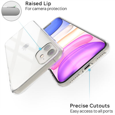 NALIA Hartglas Case kompatibel mit iPhone 11 Hülle, Durchsichtiges Hardcase aus 9H Tempered Glass mit Silikon Bumper, Stoßfeste & Robuste Handyhülle Cover Schutzhülle - Transparent Default Title NALIA Transparente Hülle