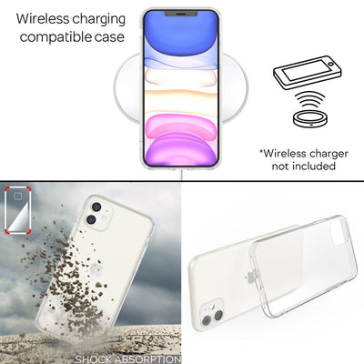 NALIA Hartglas Case kompatibel mit iPhone 11 Hülle, Durchsichtiges Hardcase aus 9H Tempered Glass mit Silikon Bumper, Stoßfeste & Robuste Handyhülle Cover Schutzhülle - Transparent Default Title NALIA Transparente Hülle