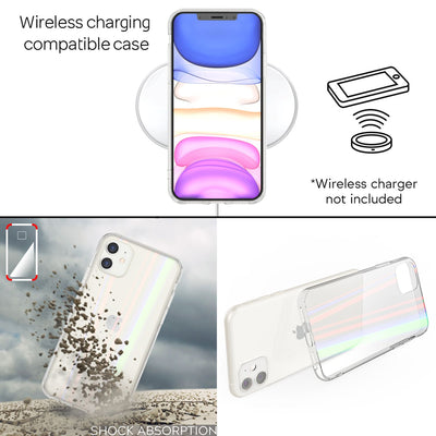 NALIA Transparente Glashülle für iPhone 11 – Holografischer Prisma-Effekt (Regenbogen Schimmer) – 9H Hartglas & Anti-Gelb – AURORA – Marke aus Berlin Default Title NALIA Protective Hülle